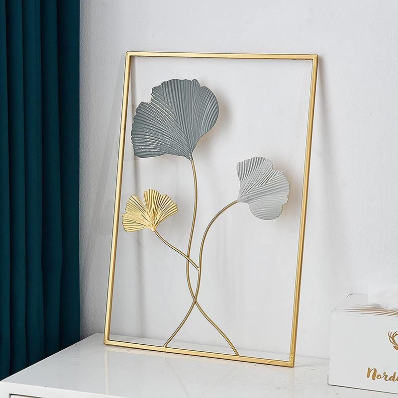 Elegant Gold Ginkgo Leaf Metal Wall Art