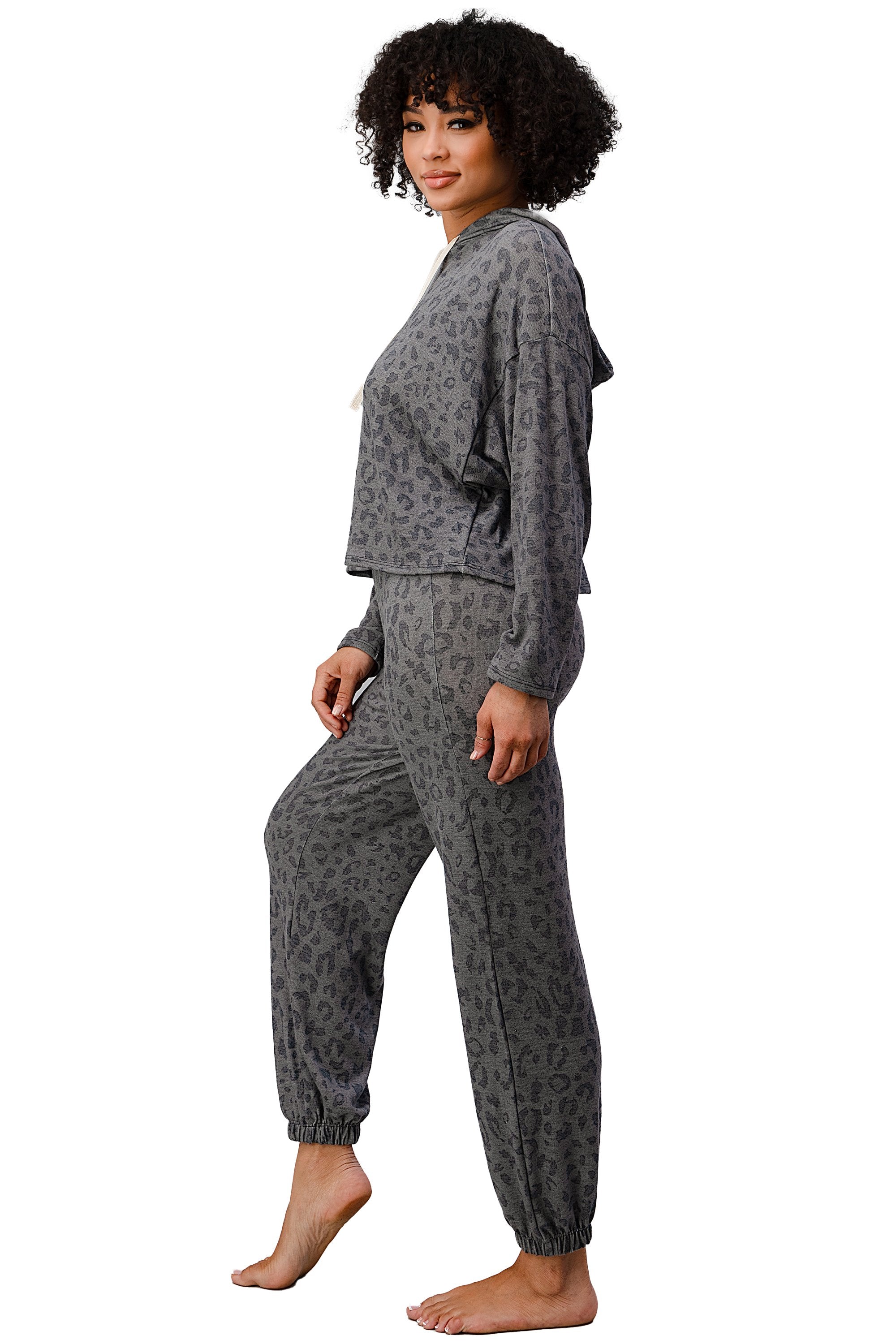 Leopard Jogger Set Lounge Wear Set PJ Pajama Set