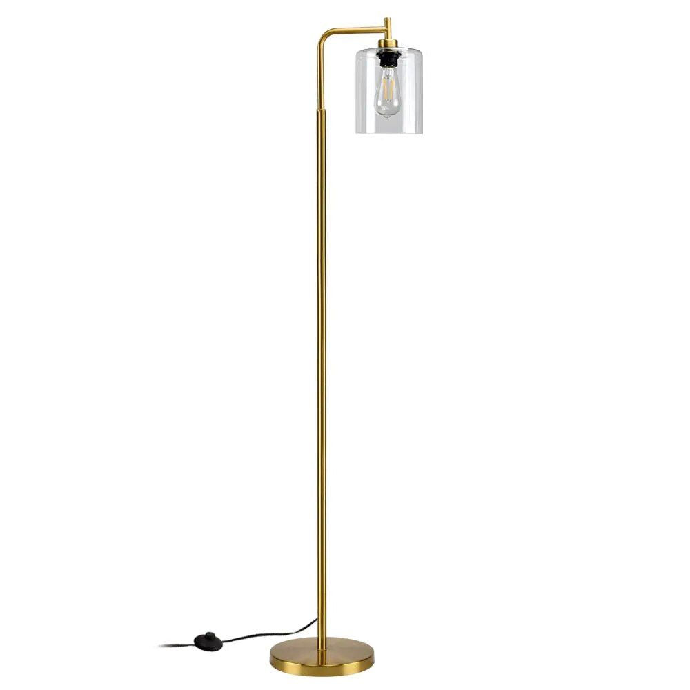 Elegant Nordic-Inspired Metal LED Floor Lamp with Glass Shade