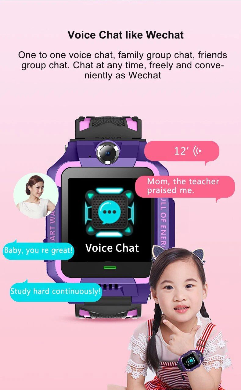 Kids Waterproof IP67 Smart Watch with SOS Call, Voice Chat & SIM Card Slot