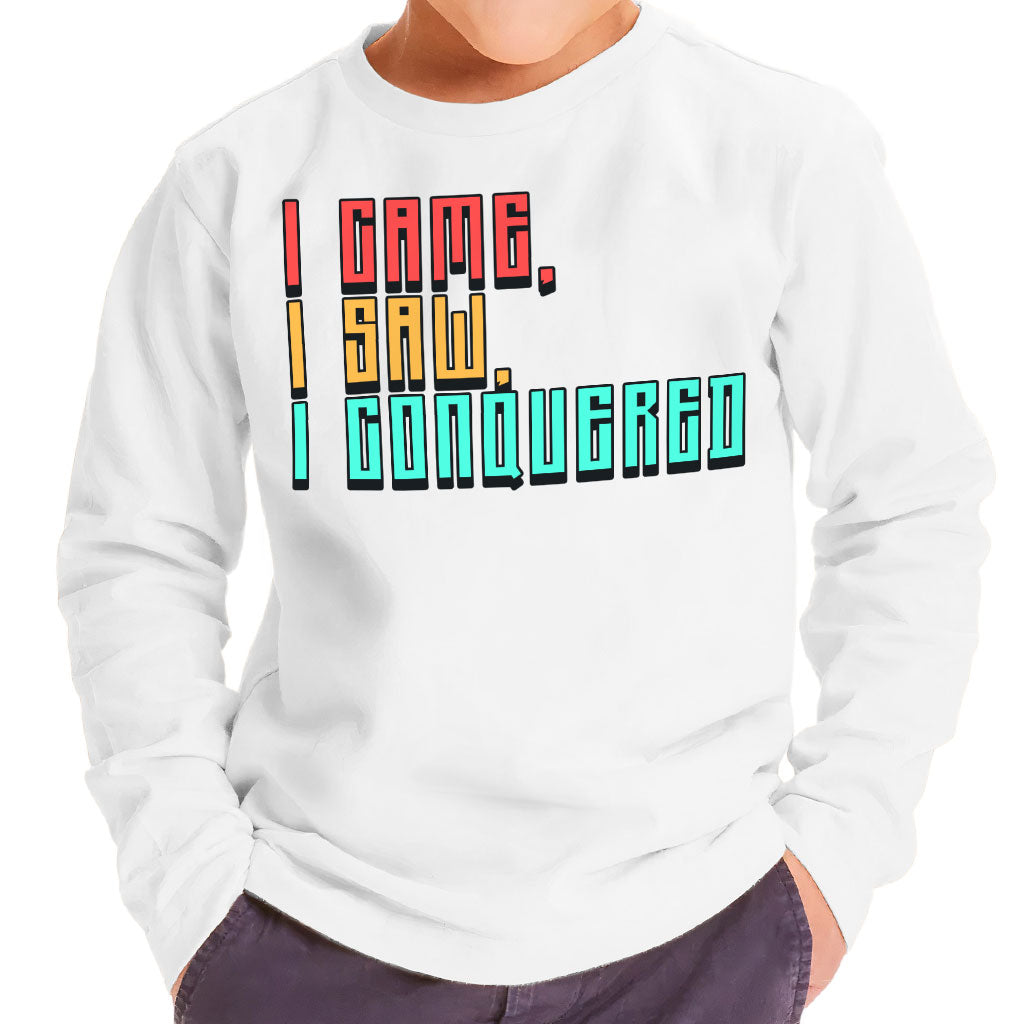 I Came I Saw I Conquered Toddler Long Sleeve T-Shirt - Cool Kids' T-Shirt - Best Selling Long Sleeve Tee