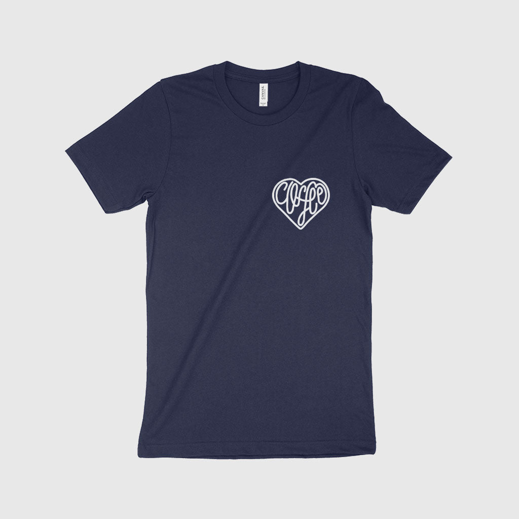 Coffee Heart Unisex Jersey T-Shirt Made in USA