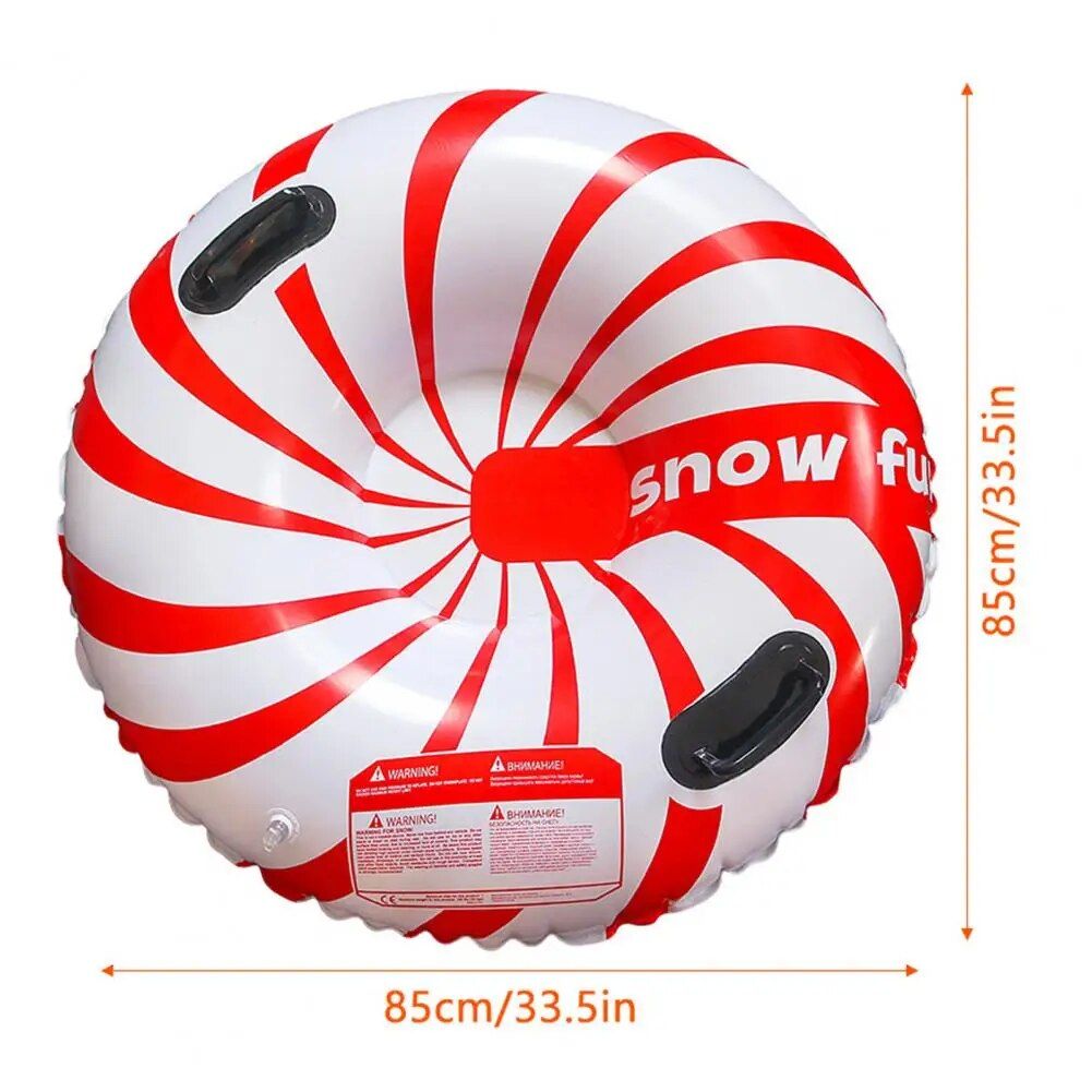 Heavy-Duty Inflatable Snow Tube with Cold-Resistant Snowflake Design