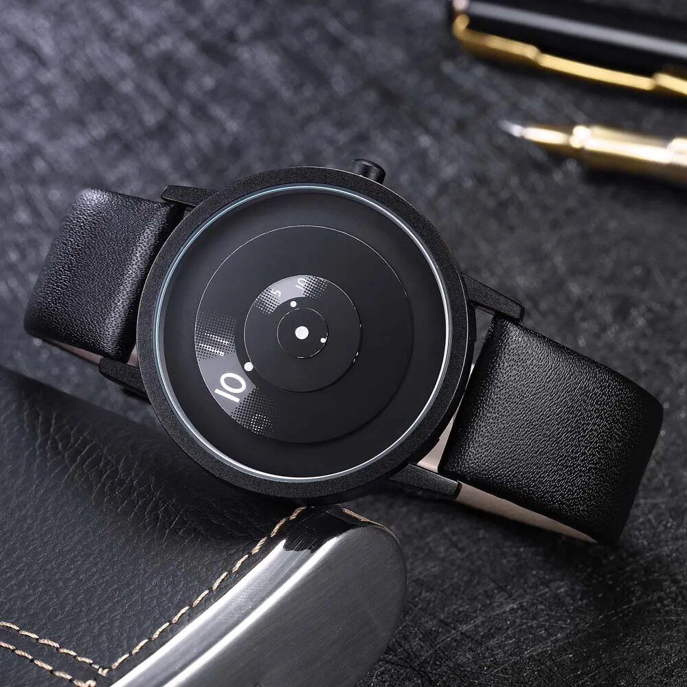 Stylish Men's Turntable Quartz Wristwatch