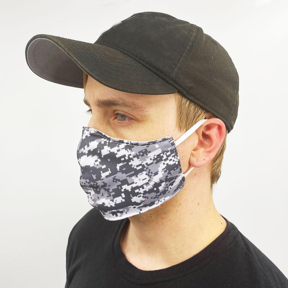 Gray Digital Camo Face Cover