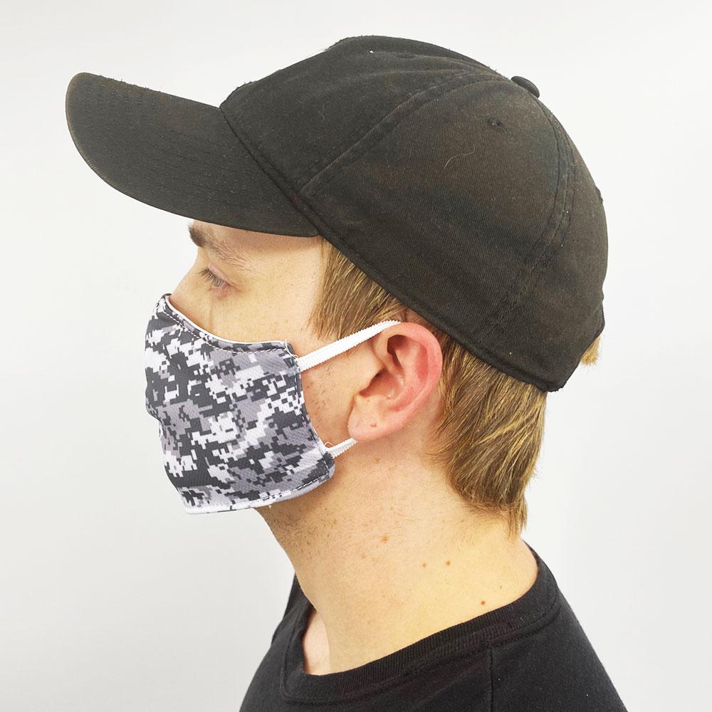 Gray Digital Camo Face Cover