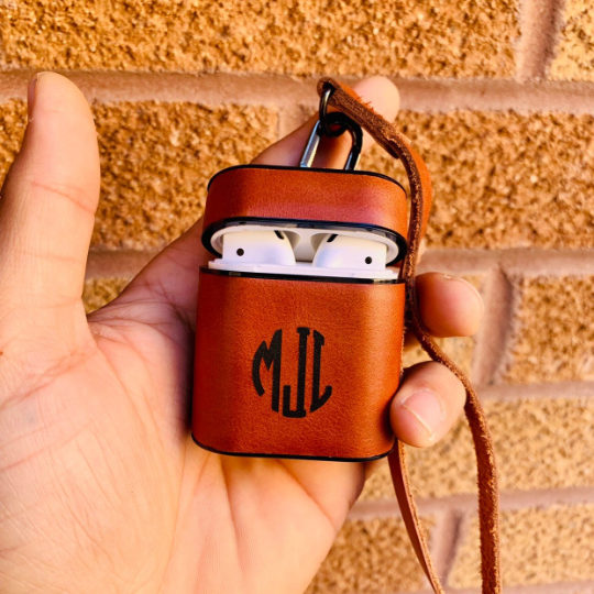 AirPods 1 & 2 Case Personalized Custom Leather Lavish Color