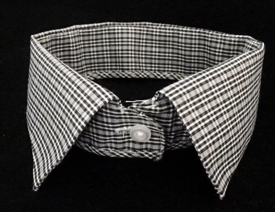 Pet Dress Shirt Collar, Plaid, Black/White | Zomdo Direct LLC