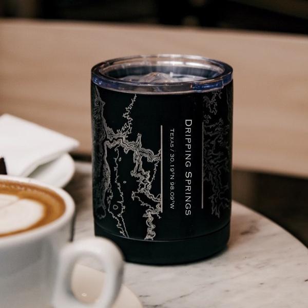 Dripping Springs - Texas Map Insulated Cup in Matte Black | Cyan Castor