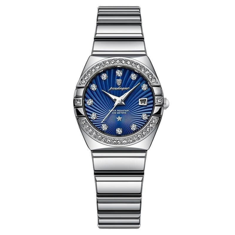 Elegant Waterproof Quartz Ladies Watch with Luminous Display & Stainless Steel Band