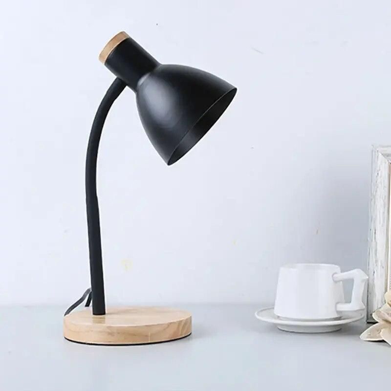 Modern Nordic-Style Wooden Desk Lamp with LED Flex Lighting for Home & Office