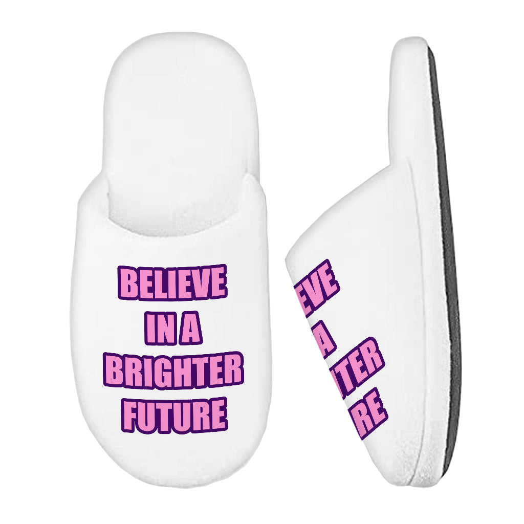 Believe Memory Foam Slippers - Cool Slippers - Graphic Slippers