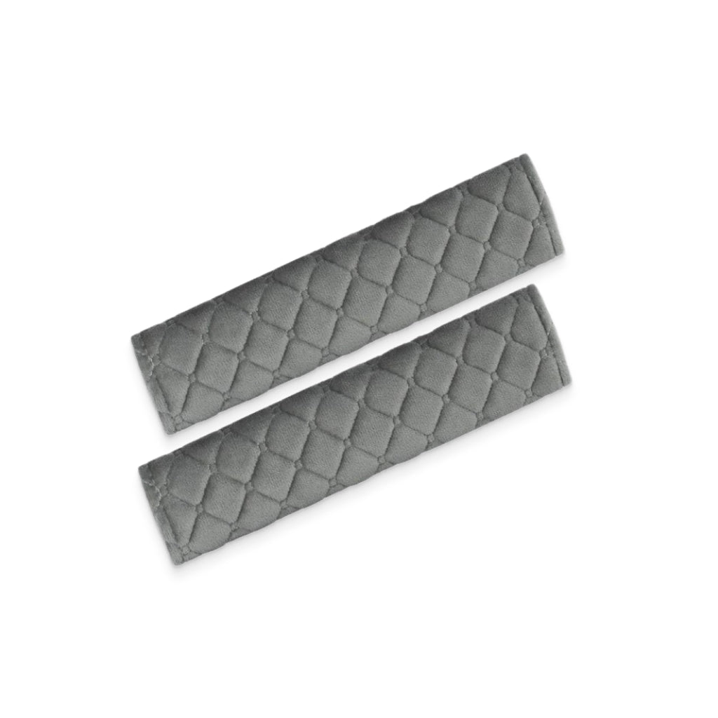 Gray Soft Patterned Seat Belt Strap Covers