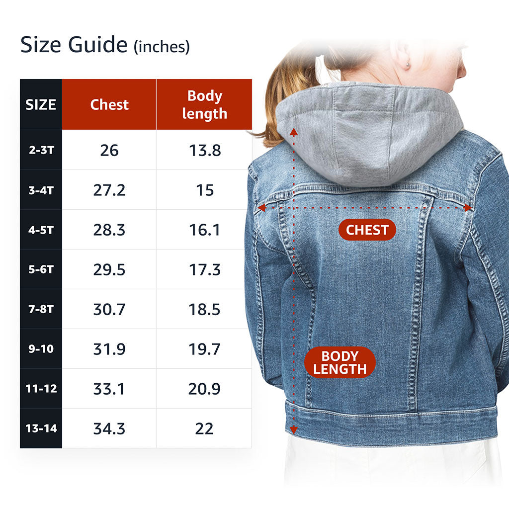 Will Run for Ice Cream Hooded Denim Jacket for Kids - Funny Jean Jacket - Cool Denim Jacket for Kids