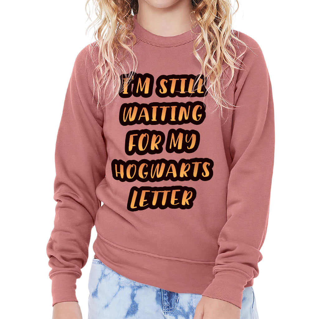 Waiting for My Letter from Hogwarts Kids' Raglan Sweatshirt - Trendy Sponge Fleece Sweatshirt - Printed Sweatshirt