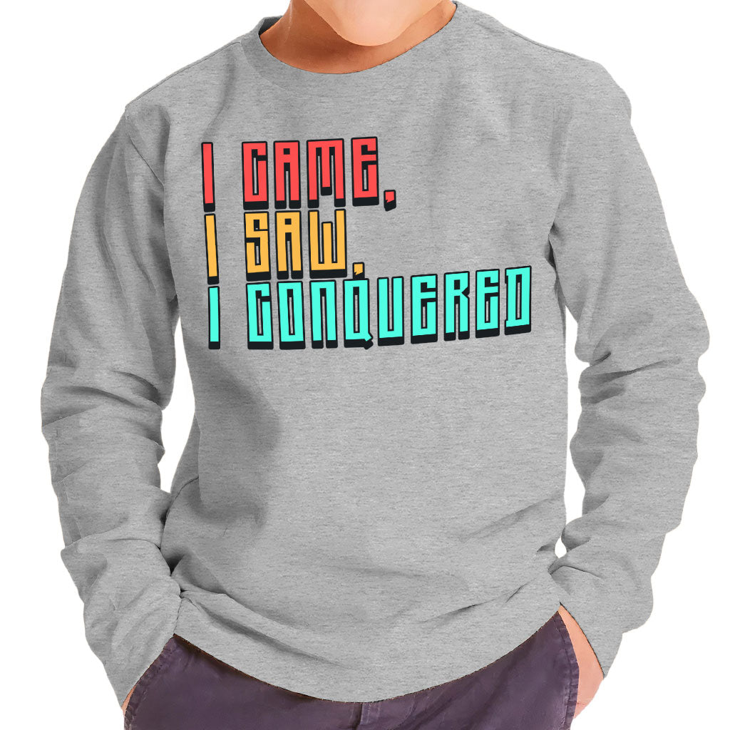 I Came I Saw I Conquered Toddler Long Sleeve T-Shirt - Cool Kids' T-Shirt - Best Selling Long Sleeve Tee