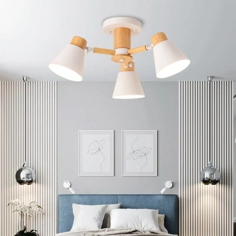 Modern Nordic Solid Wood LED Ceiling Chandelier for Diverse Settings