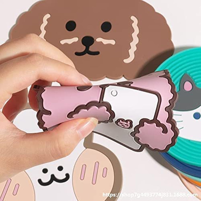 3 PCS Cartoon Animal Coaster, Hot Pads Heat Resistant Pot Holder, Non Slip Coaster Mug, House Kitchen Decor, Thickened Anti-Scalding Placemat Hot Pads, Cup Mat for Drinks (Teddy)