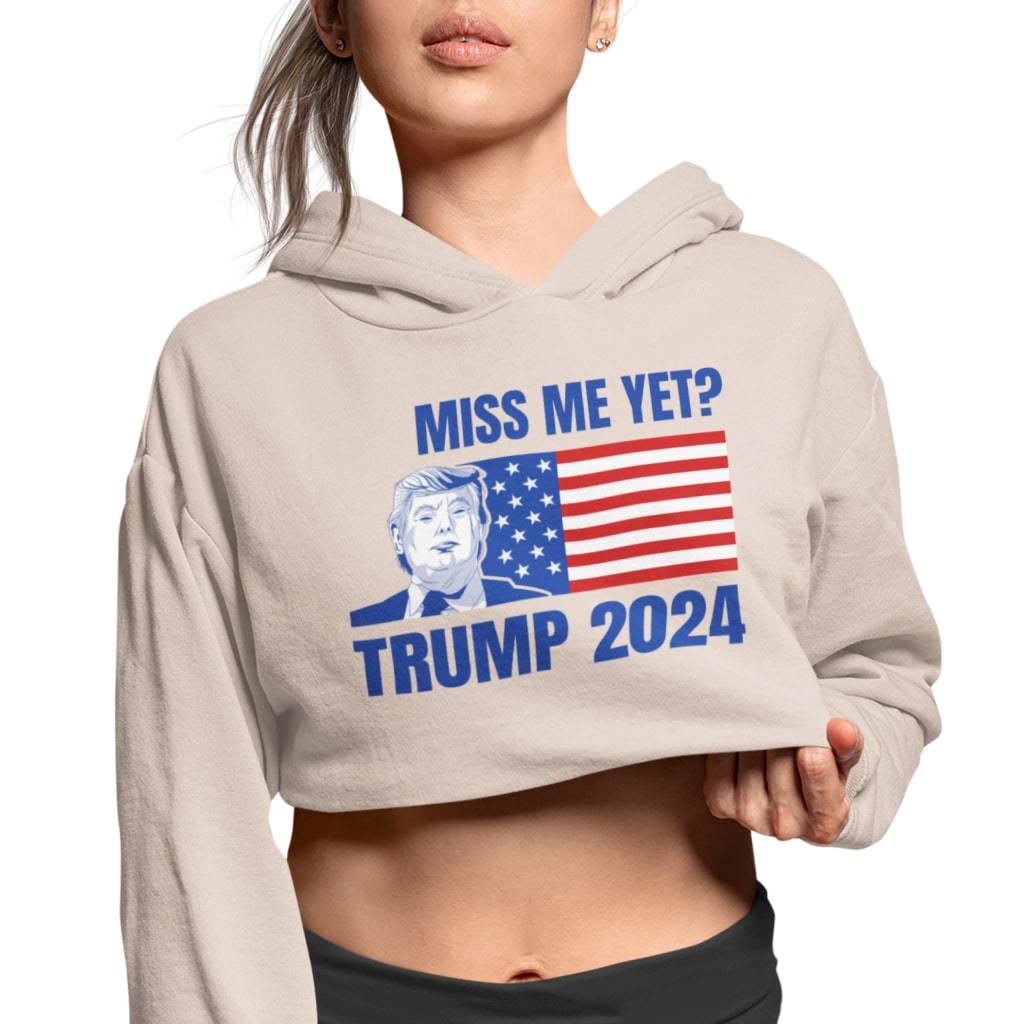 Women's Cropped Fleece Donald J Trump Hoodie