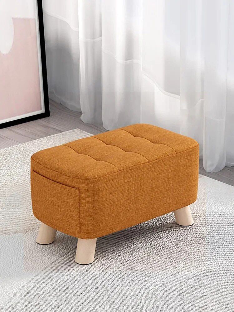 Modern Minimalist Wooden Ottoman & Stool