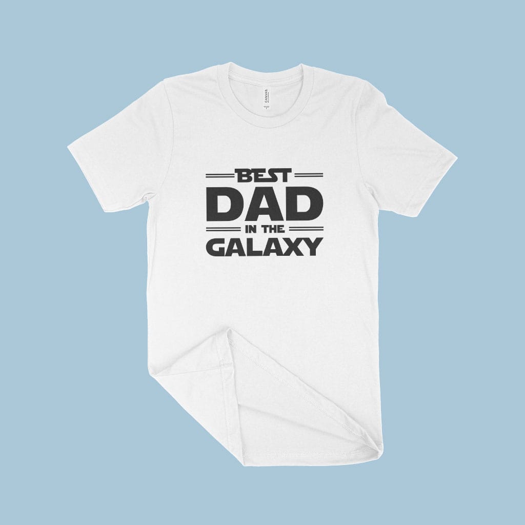 Best Dad in The Galaxy Men’s Jersey T-Shirt Made in USA