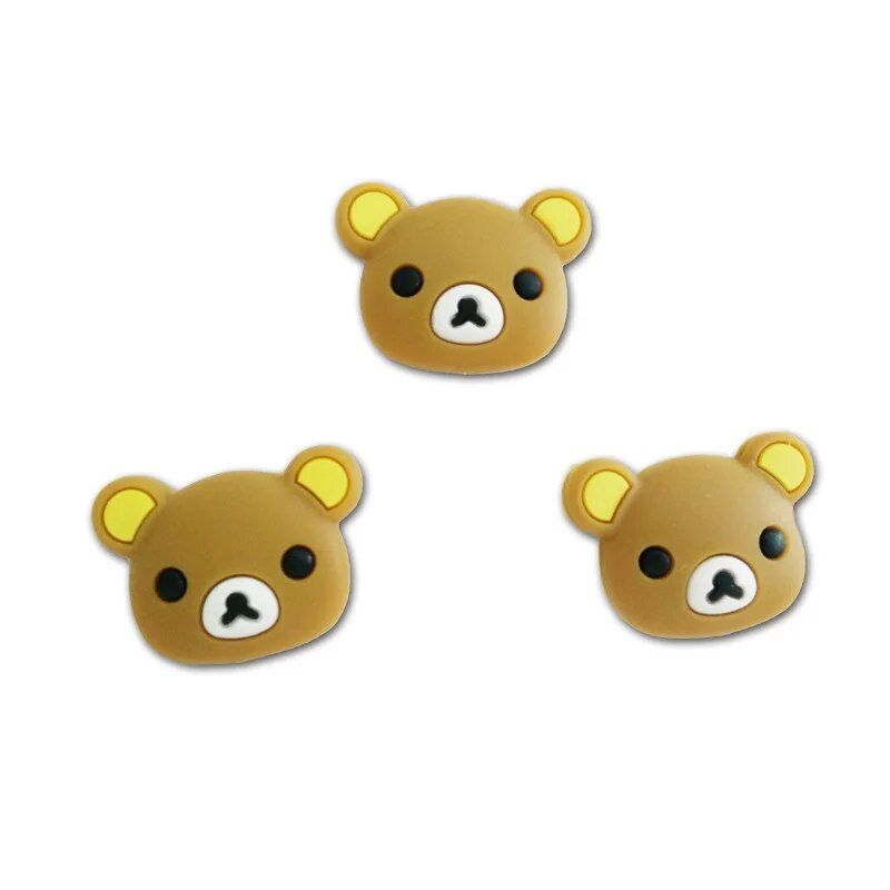 Cute Brown Bear Tennis Racket Vibration Dampener - Silicone Shock Absorber for Enhanced Play