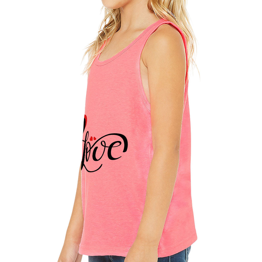 Love Kids' Jersey Tank - Heart Print Sleeveless T-Shirt - Cute Design Kids' Tank Top