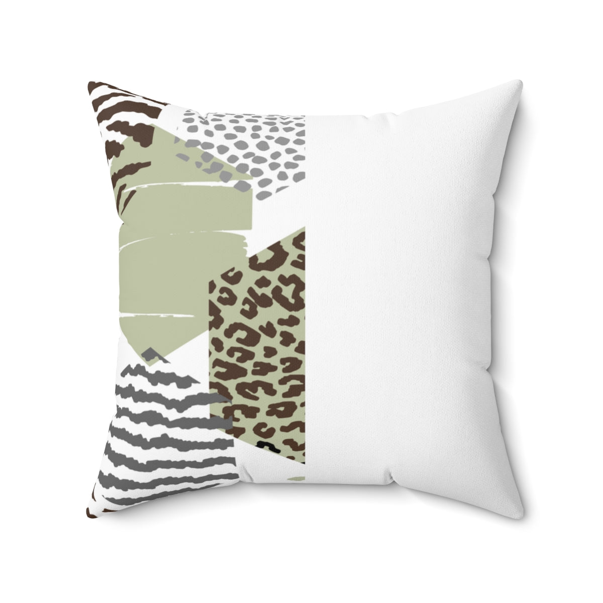 Uniquely You Throw Pillow Cover, Green Grey Brown Hexagon Print