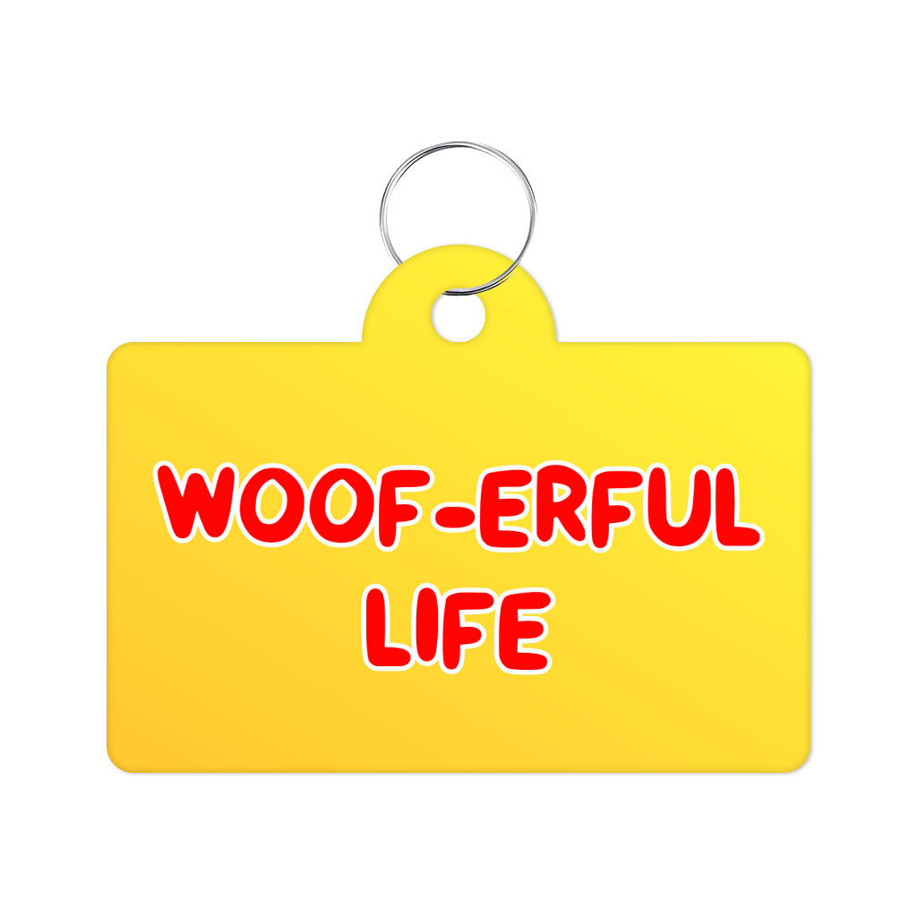 Woof Pet ID Tag - Funny Pet Tag - Cool Pet ID Tag