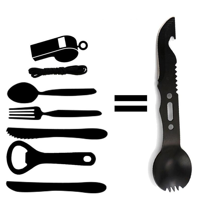 Stainless Steel Camping Cutlery Set - Durable Outdoor Knife, Fork, and Spoon