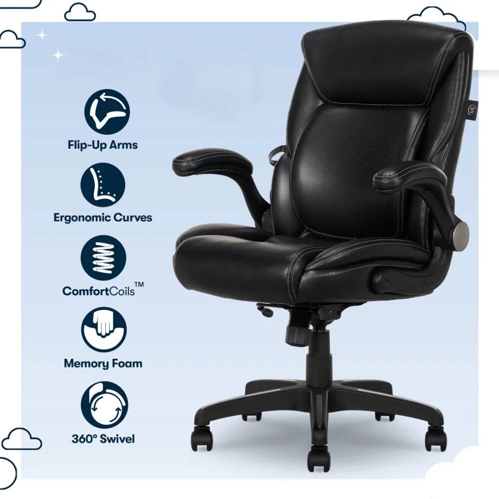 Luxurious Air Lumbar Leather Office Chair: Ergonomic, Adjustable, and Rotatable