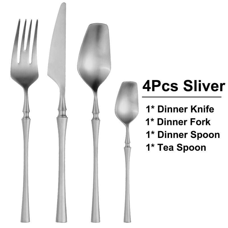 Elegant 24-Piece Gold Stainless Steel Cutlery Set