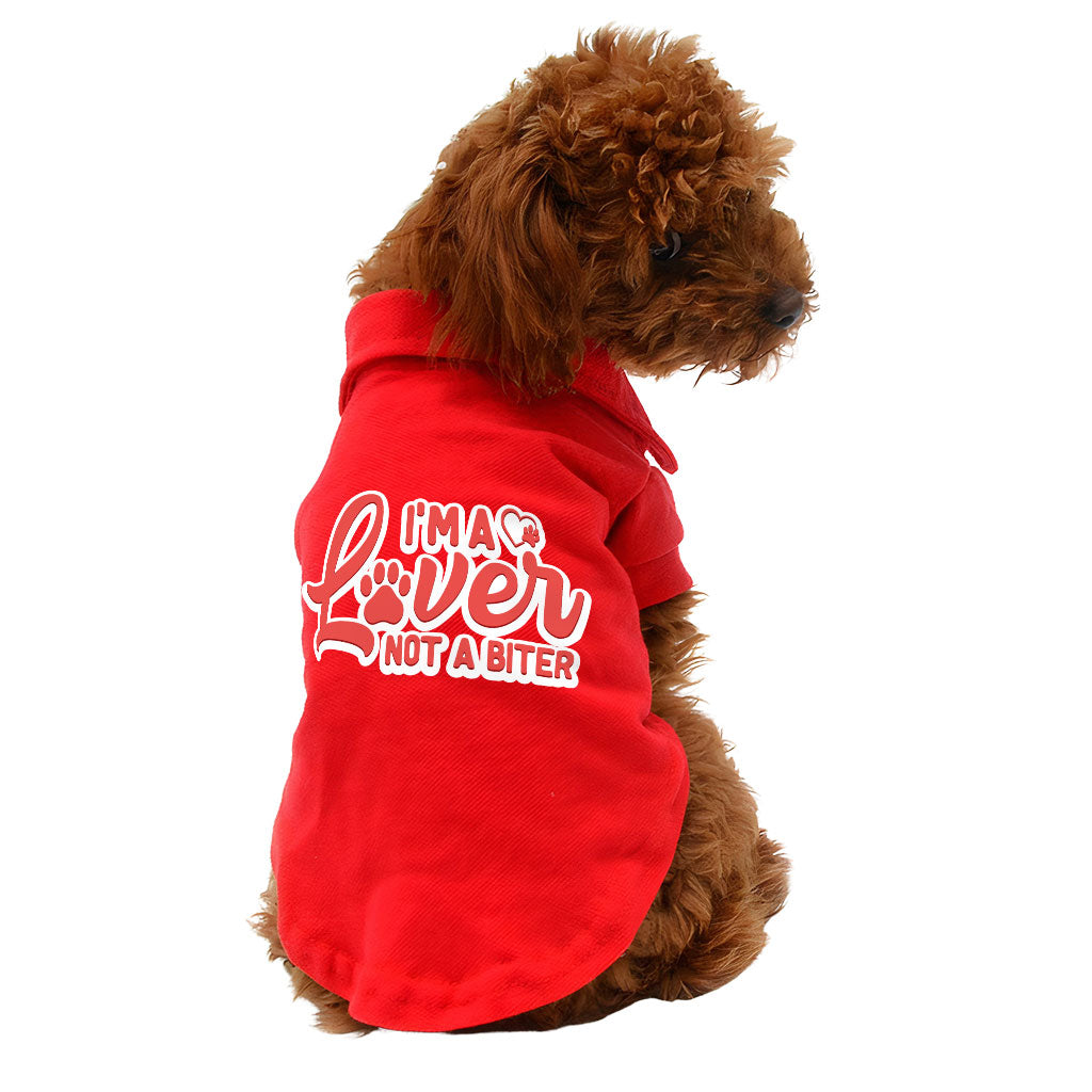 I'm a Lover Not a Biter Dog Polo Shirt - Funny Dog T-Shirt - Phrase Dog Clothing