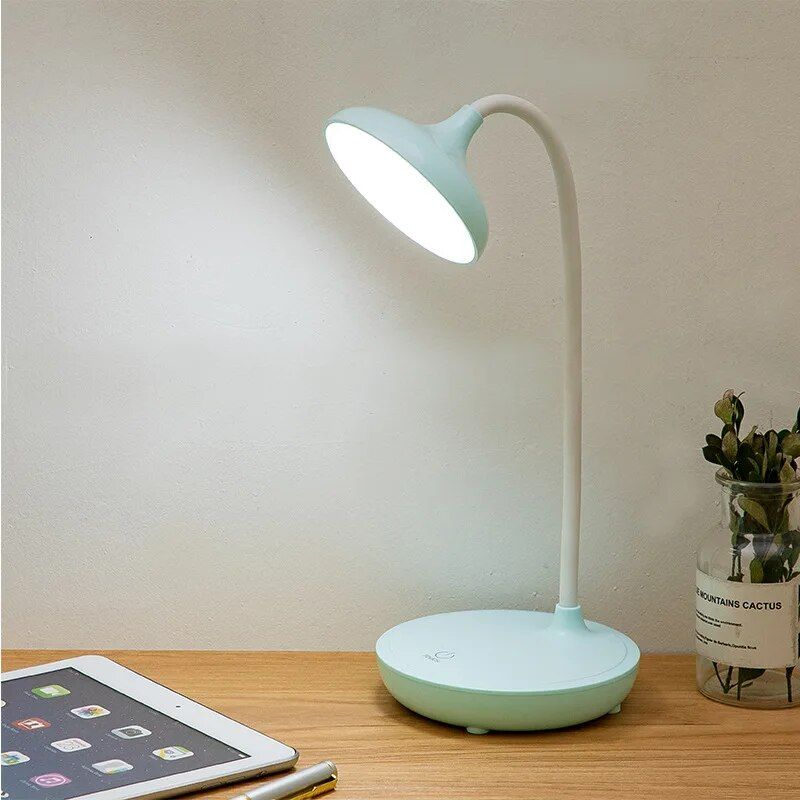 Adjustable LED Desk Lamp - Eye-Care Reading Light with Touch Control and Dimmable Features