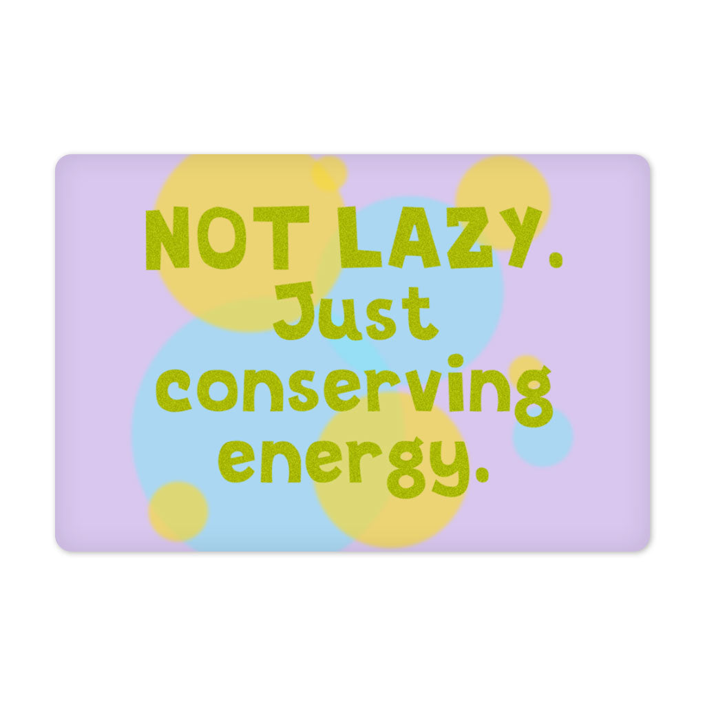 I Am Not Lazy Pet Food Mat - Quote Anti-Slip Pet Bowl Mat - Themed Pet Feeding Mat