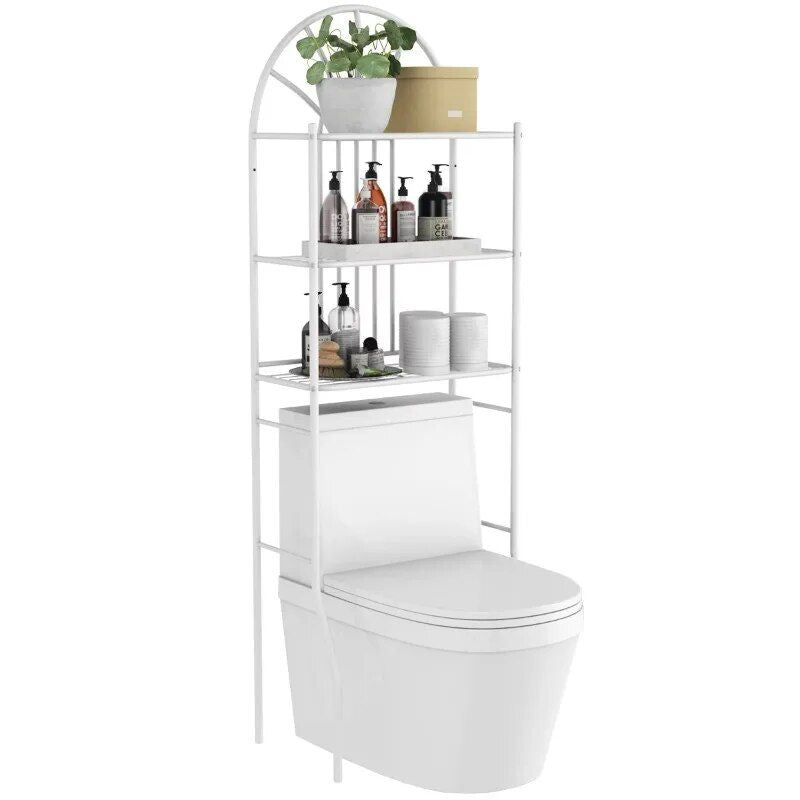 White 3-Tier Over-The-Toilet Metal Storage Rack