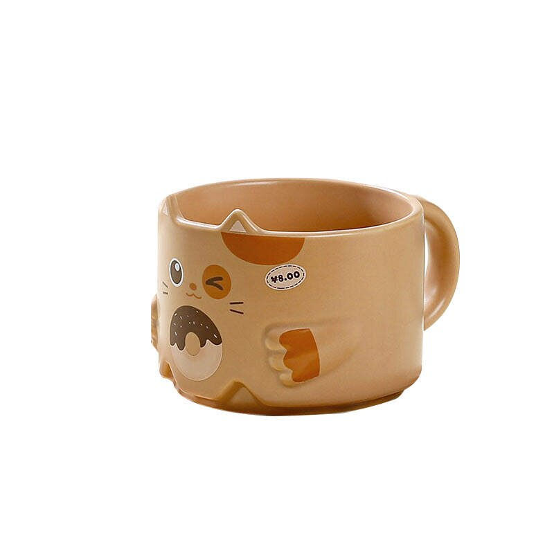 Ceramic Cat Ear Mug 300ML - Eco-Friendly Cartoon Porcelain Coffee Cup