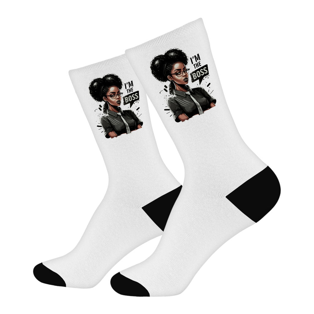 Cute Anime Girl Socks - Printed Novelty Socks - Themed Crew Socks