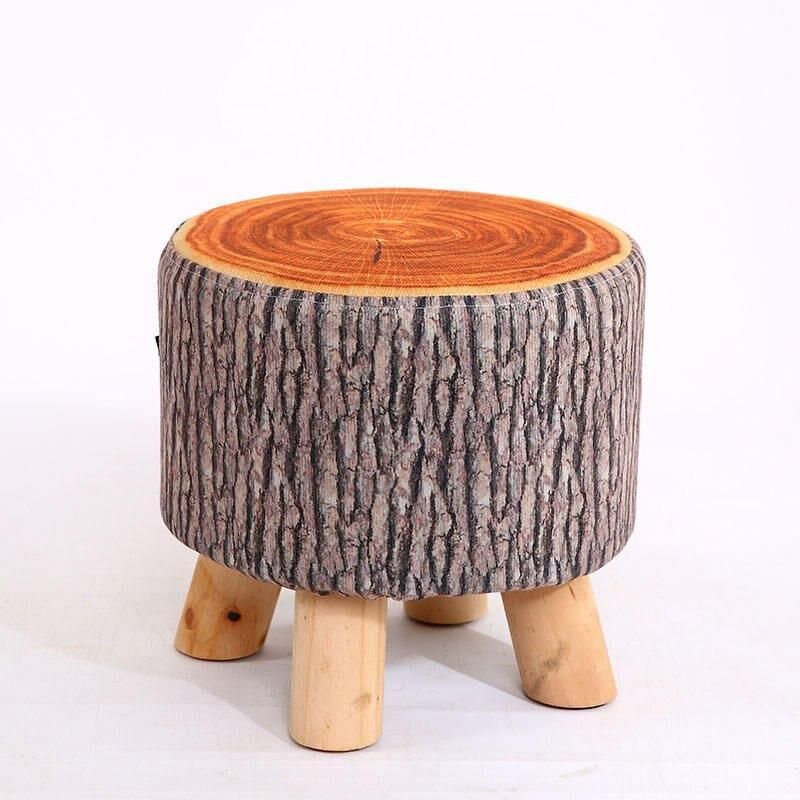 Charming Countryside Round Wood Stool