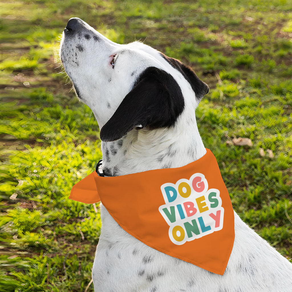 Dog Vibes Only Pet Bandana - Word Art Dog Bandana - Cute Pet Scarf