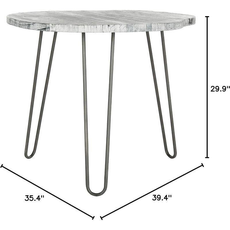 Elegant Grey & White Wash Wood Dining Table