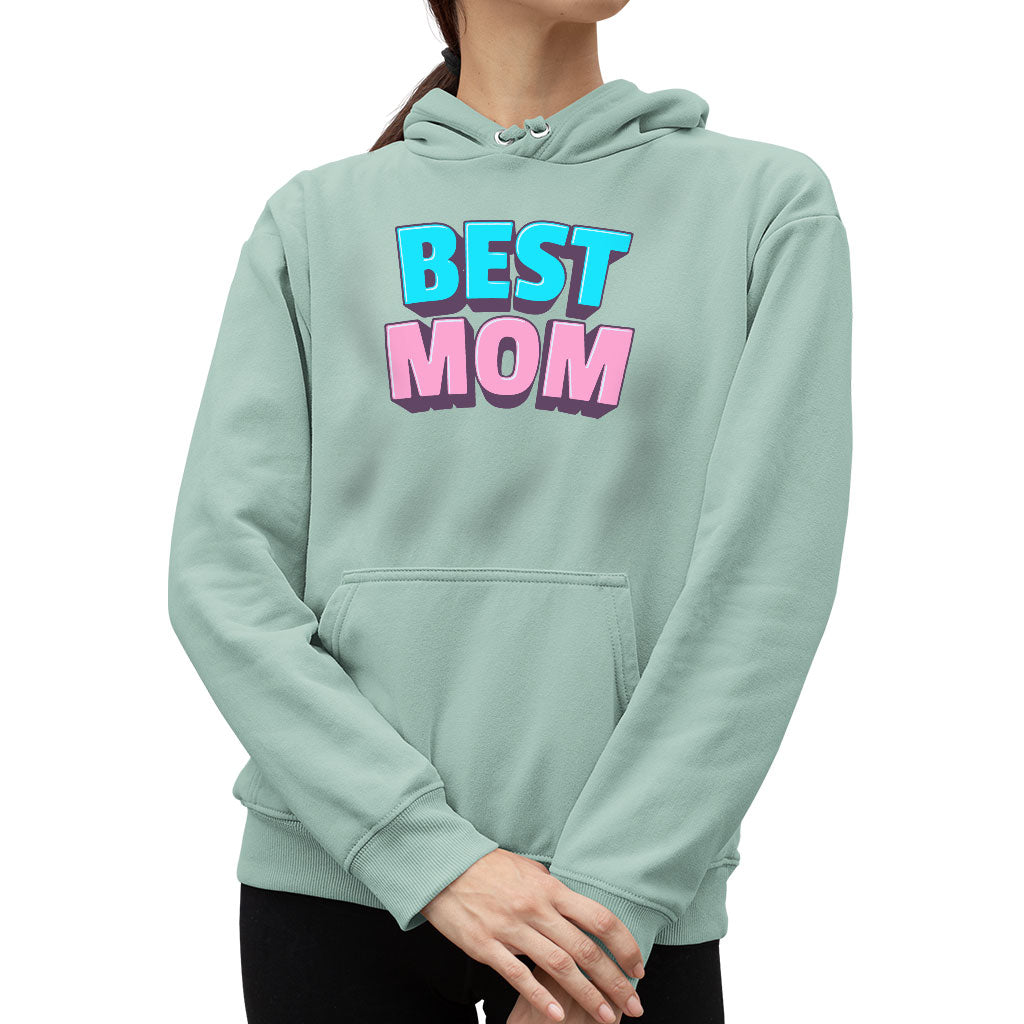 Best Mom Sponge Fleece Hoodie - Cute Hoodie - Gift Hooded Sweatshirt