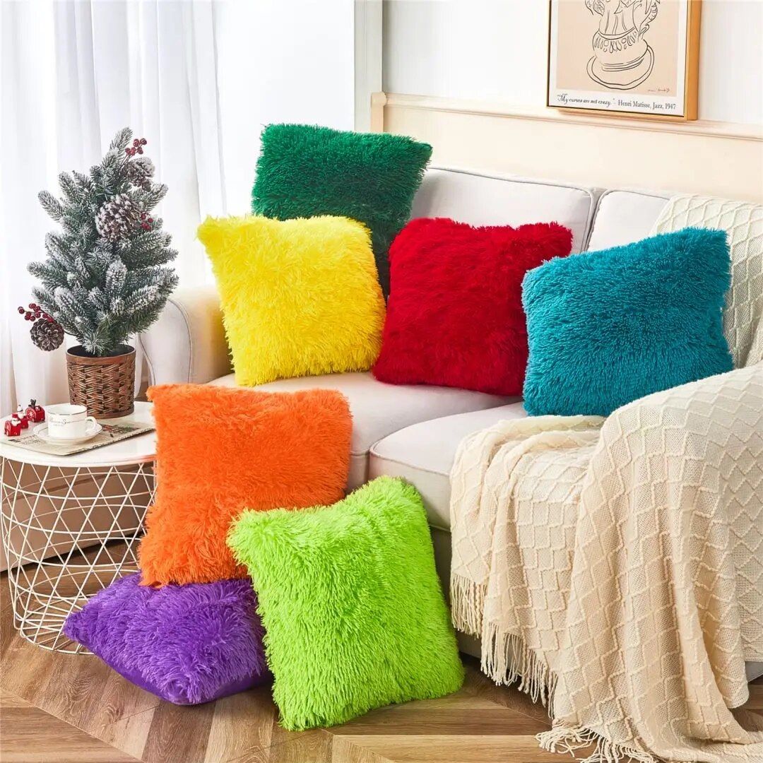 Luxurious Plush Fur Cushion Cover