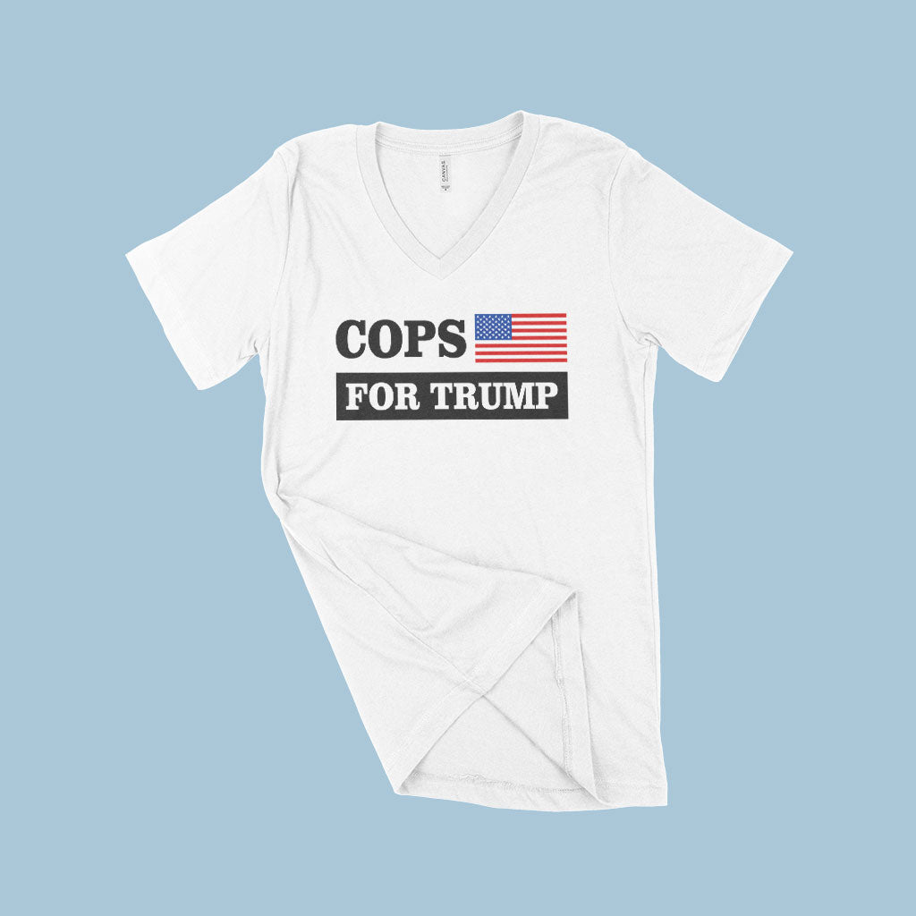 Cops for Trump V-Neck T-Shirt - Donald J Trump T-Shirts