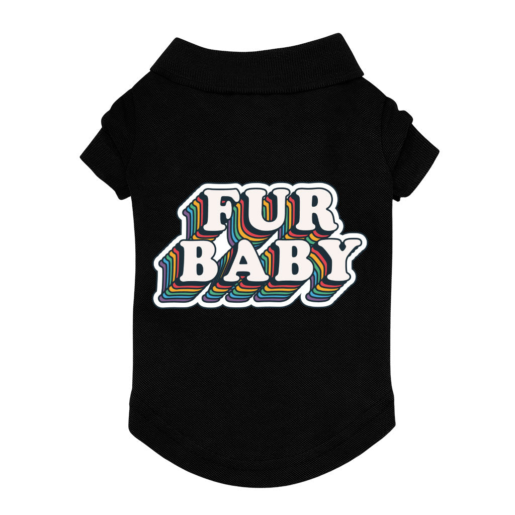 Fur Baby Dog Polo Shirt - Colorful Dog T-Shirt - Word Art Dog Clothing