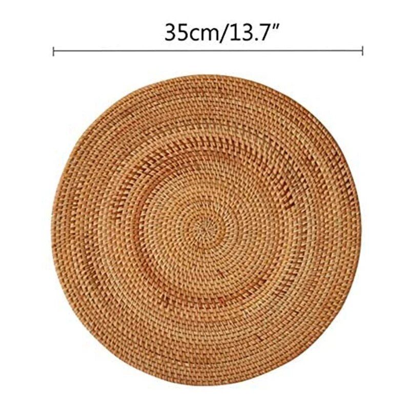 Elegant Rattan Woven Heat-Resistant Placemats - Non-Slip, Handcrafted Table Mats