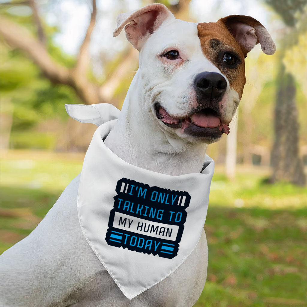 Only Talking to My Human Pet Bandana - Phrase Dog Bandana - Funny Pet Scarf