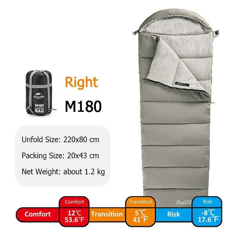 Lightweight & Warm Envelope Sleeping Bag for Spring & Autumn Camping