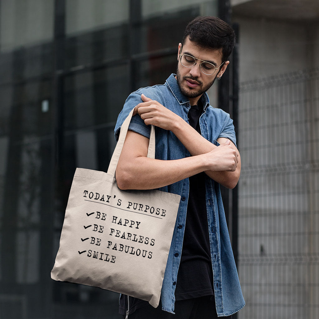 Today's Purpose Small Tote Bag - Quote Shopping Bag - Graphic Tote Bag