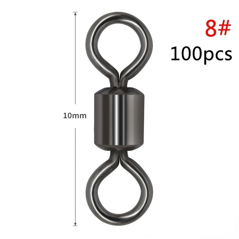 High-Strength Stainless Steel Fishing Swivels with Safety Snap